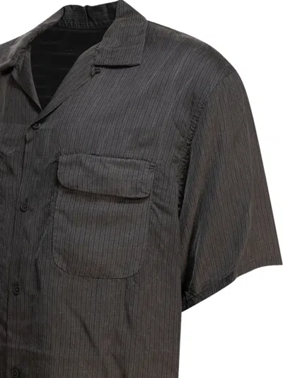 Kaptain Sunshine Relaxed Fit Short-sleeve Shirt With Vertical Stripe Texture In Black