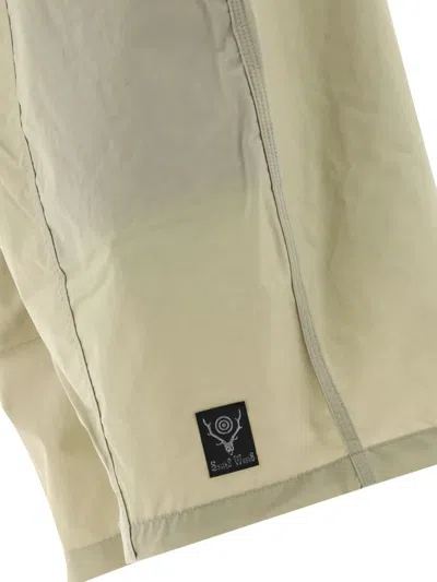 South2 West8 Belted Patch-pocket Shorts In Neutral