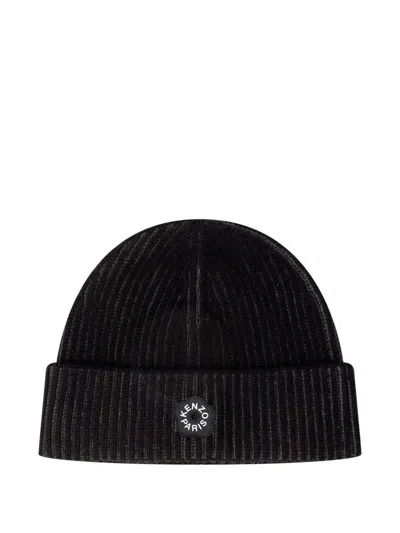 Kenzo Wool And Cotton Beanie In Black