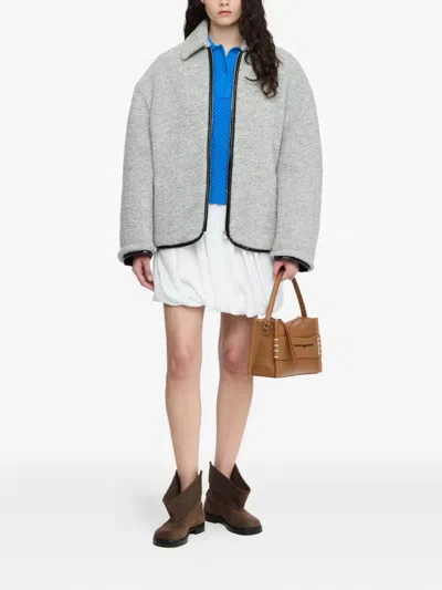 Jw Anderson Contrast Trim Casual Jacket Light Grey Melange In Gray