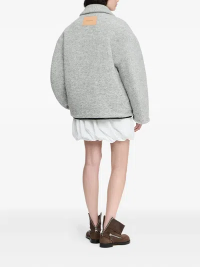 Jw Anderson Contrast Trim Casual Jacket Light Grey Melange In Gray