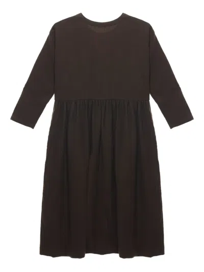 Uma Wang Alexa Long-sleeve Midi Dress In Brown