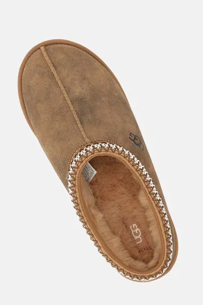Ugg Chestnut Brown Suede Leather Tasman Ii Slippers In Green