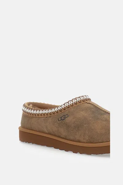 Ugg Chestnut Brown Suede Leather Tasman Ii Slippers In Green