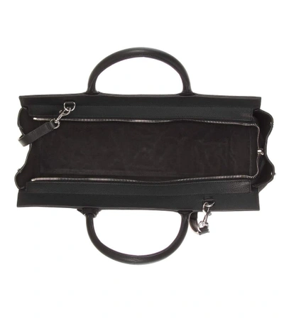 Shop Saint Laurent Medium Rive Gauche Leather And Suede Shoulder Bag In Black