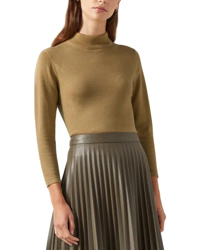 Lk Bennett Sadie Knitted Wool-blend Top In Green