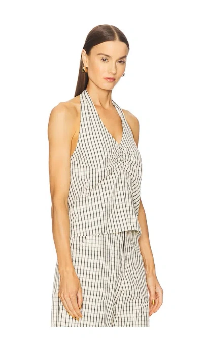 CORA 格纹挂脖上衣