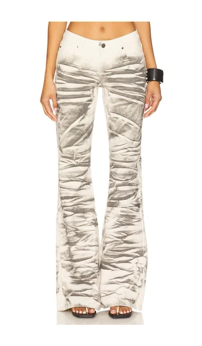 Jaded London Womens Airbrush Drift Flare-leg Cotton Denim Jeans In White
