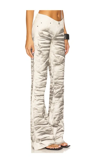 Jaded London Womens Airbrush Drift Flare-leg Cotton Denim Jeans In White