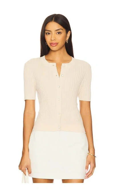 Rag & Bone Stacy Short Sleeve Cardigan In Neutral