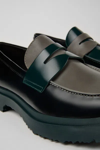Camper Walden Mismatched Colour-block Loafers In Black