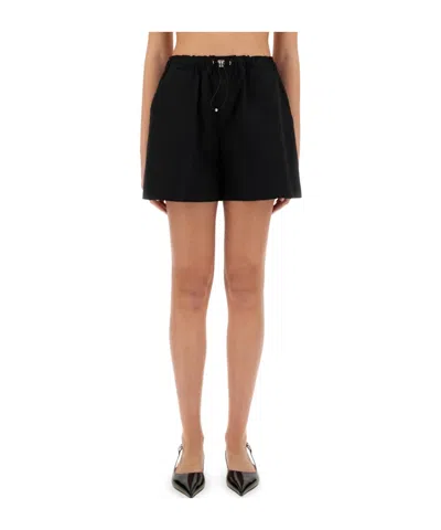 Moschino Drawstring Elastic Waist Shorts In Black