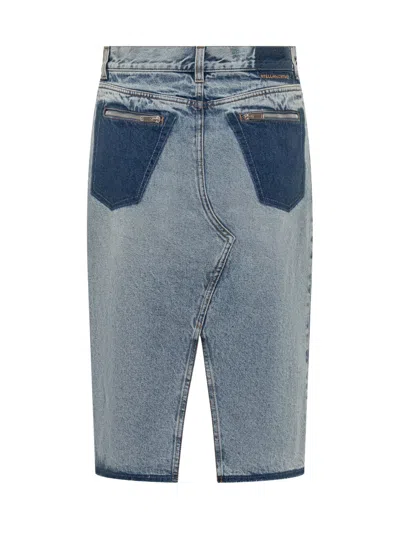 Stella Mccartney Asymmetrical Denim Skirt In Blue