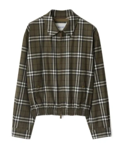 Burberry Karierte Jacke In Green