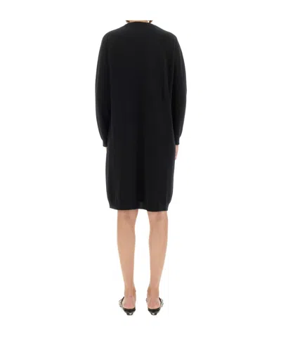 Fabiana Filippi Knit Dress With Brooch In Black