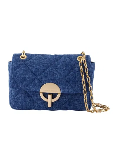 Vanessa Bruno Nano Moon Quilted Chain Shoulder Bag In Blue