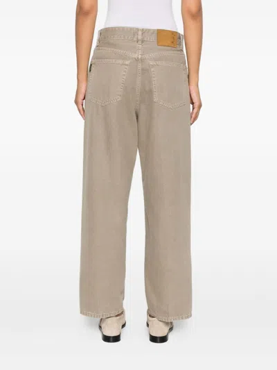 Haikure Five-pocket Denim Trousers In Brown