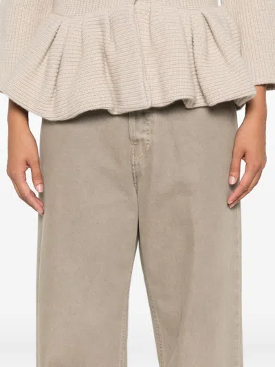 Haikure Five-pocket Denim Trousers In Brown