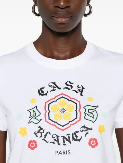 Casablanca White Cotton T-shirt With Print In White