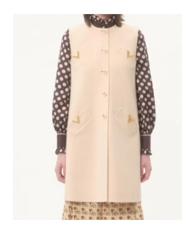 Valentino Short Dress In Wool And Cashmere In Neutral