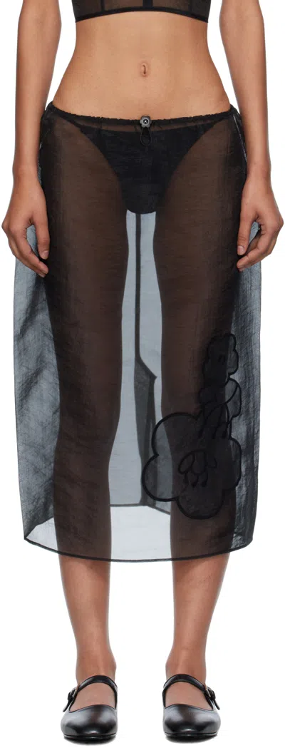 Cecilie Bahnsen Elastic Drawstring Skirt In Black