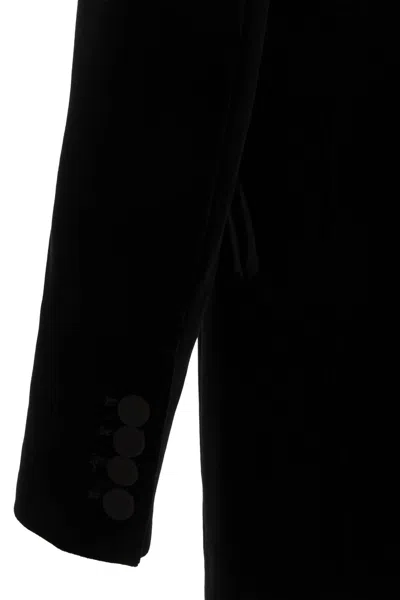 Blazé Milano Blaze Milano Everyday Double-breasted Velvet Blazer In Black