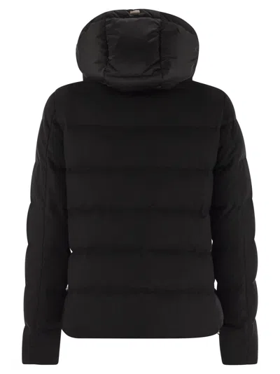 Herno Resort Silk And Cashmere Down Jacket In Black