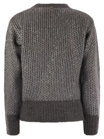 Herno Alpaca And Wool Crewneck Sweater In Gray