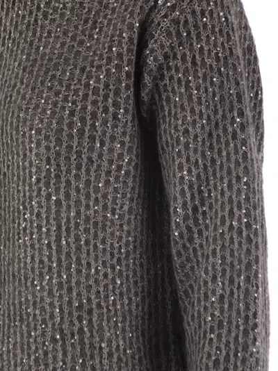 Herno Alpaca And Wool Crewneck Sweater In Gray