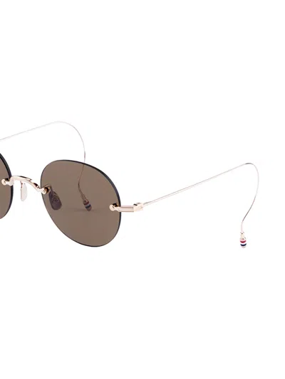 Thom Browne 938a Round-frame Metal Sunglasses In Brown