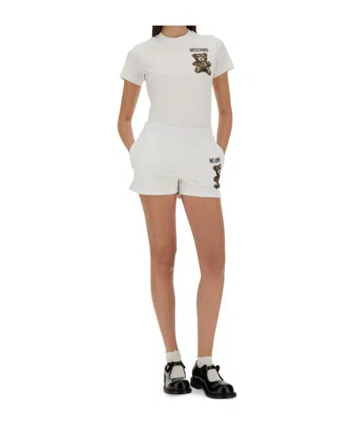 Moschino Couture Teddy Bear Shorts In White
