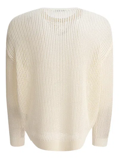 Nonnative Loose Open-knit Sweater With Ribbed Detailing In White