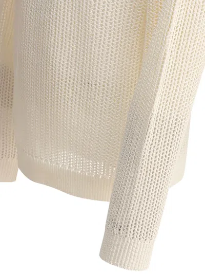 Nonnative Loose Open-knit Sweater With Ribbed Detailing In White