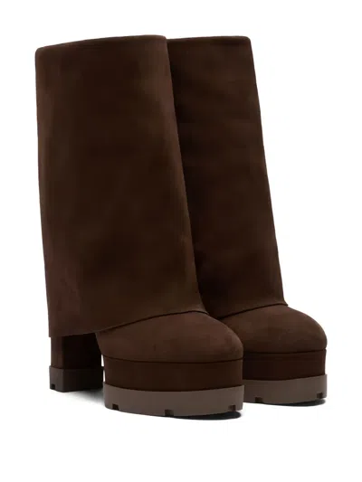 Casadei Woman Ankle Boots Brown Size 8 Leather In Multi