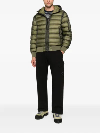 C.p. Company Black Linen And Cotton Blend Utility Trousers In Black