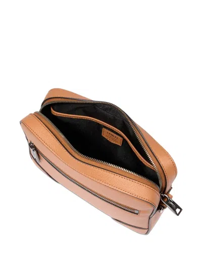 Lancel Leather Messenger Bag In Brown