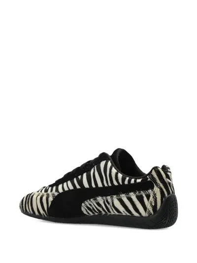 Puma Womens Zebra Pony Warm White Pu Speedcat Og Suede Low-top Trainers In Black