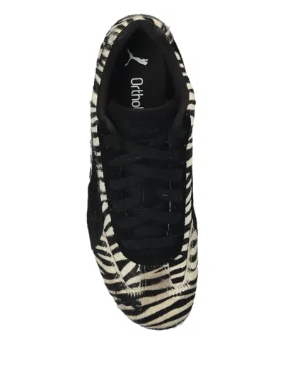 Puma Womens Zebra Pony Warm White Pu Speedcat Og Suede Low-top Trainers In Black