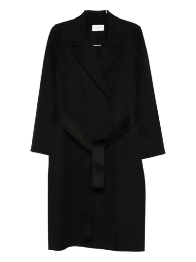 The Dynamis Studio Belted Notched Coat In Black
