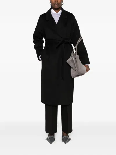 The Dynamis Studio Belted Notched Coat In Black