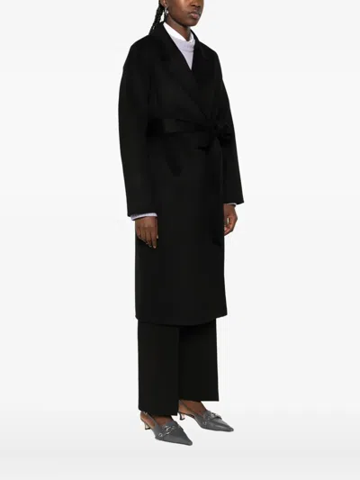 The Dynamis Studio Belted Notched Coat In Black