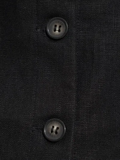 Posse Emma Button-front Linen Jacket In Black