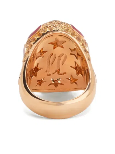 Francesca Villa 18k Rose Gold The Octopus Man Ring In Brown