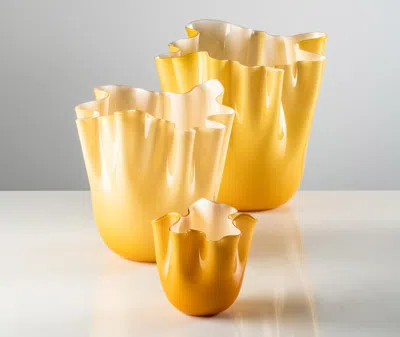 Venini Vases Amber In Amber, White