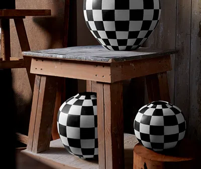 L'objet Damier Large Vase In Black And White