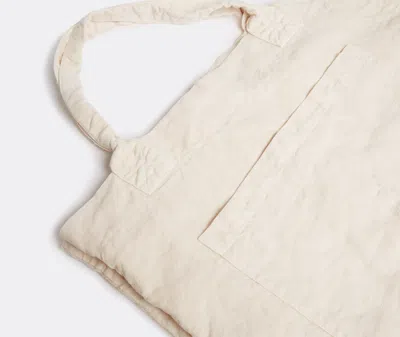 Once Milano Linen Weekend Tote Bag In Cream