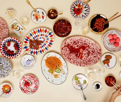 Bitossi Home 6 Piece Clover And Ladybird Plate Set In Multicolor