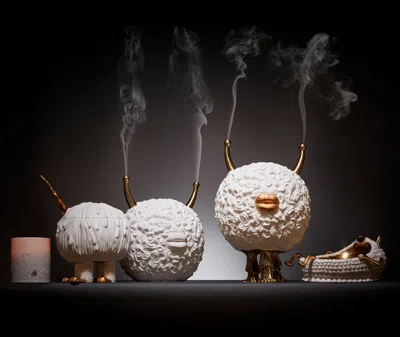 L'objet Haas Mojave Palm Candle In White Biscuit