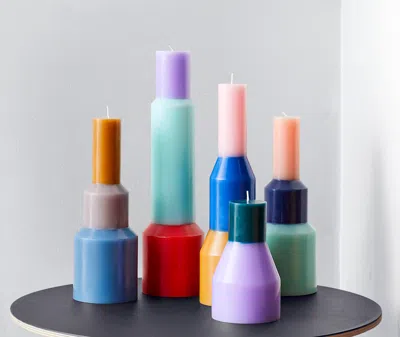 Hay Multicoloured Pillar Xl Candle In Red
