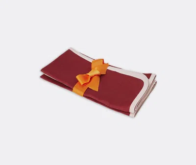 La Doublej Large Napkins Set Of 2 (45x45) In Red